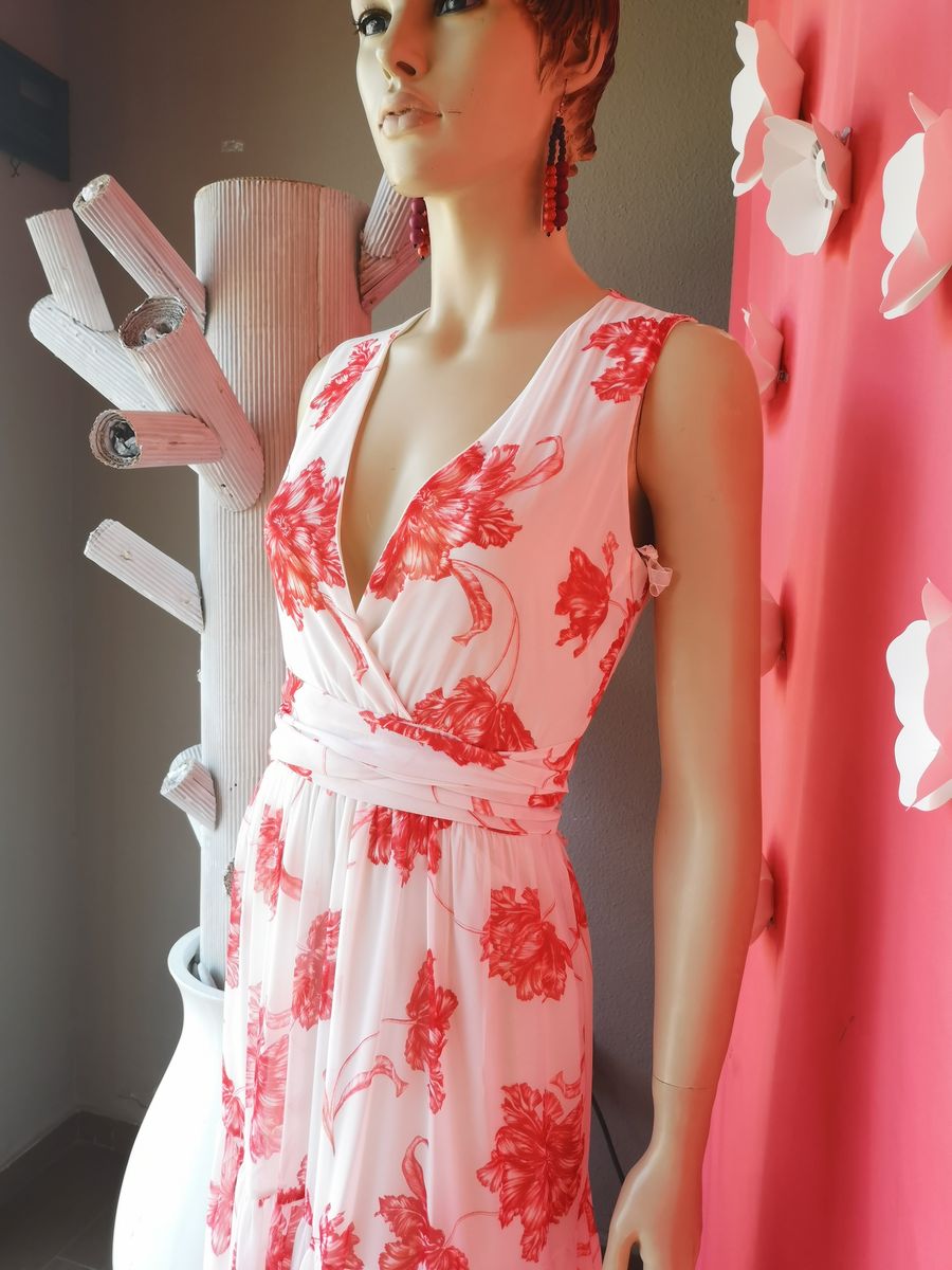 Vestido blanco y rojo - Imagen 2