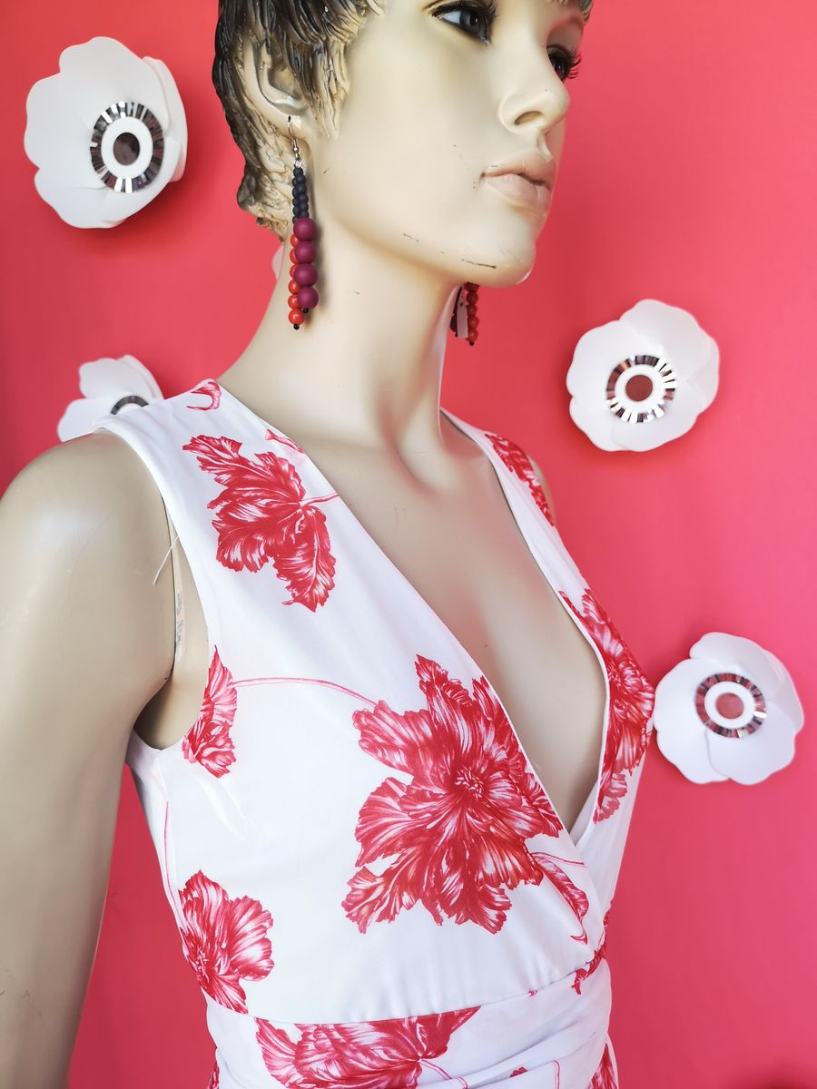 Vestido blanco y rojo - Imagen 3